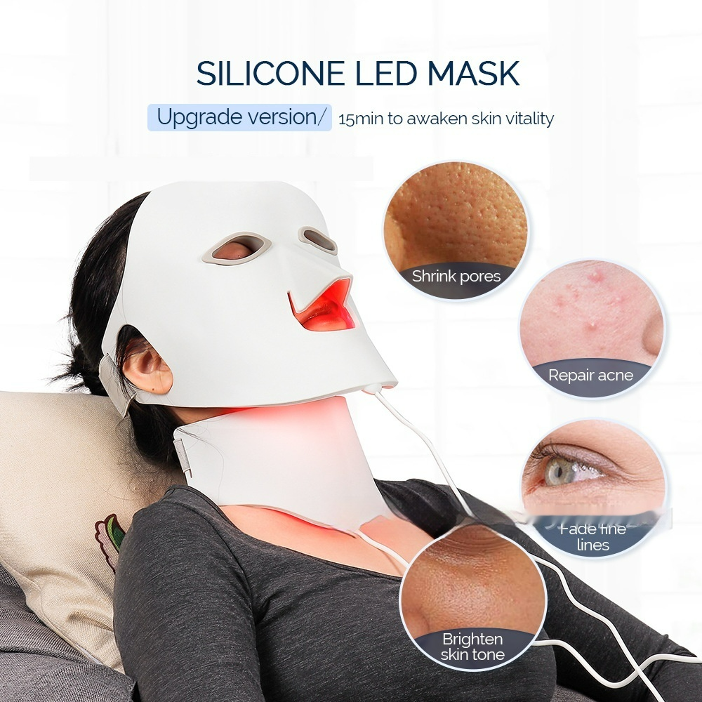 Tresly 7-Color LED Silicone Face Mask – Skin Rejuvenation &amp; Acne Treatment